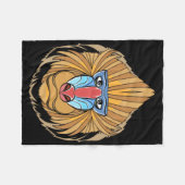 Baboon Face Halloween Beängstigender Baboon-Affe Fleecedecke (Vorderseite (Horizontal))