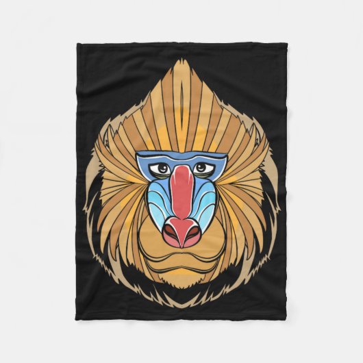 Baboon Face Halloween Beängstigender Baboon-Affe Fleecedecke (Vorderseite)
