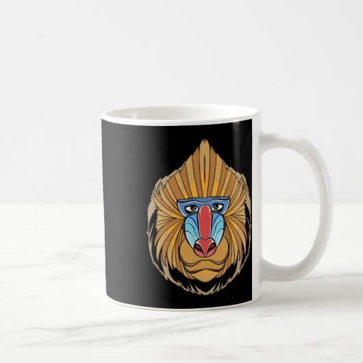 Baboon Face Halloween Beängstigender Baboon-Affe Kaffeetasse (Rechts)