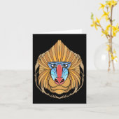 Baboon Face Halloween Beängstigender Baboon-Affe Karte (Gelbe Blume)