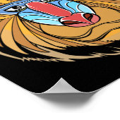 Baboon Face Halloween Beängstigender Baboon-Affe Poster (Ecke)