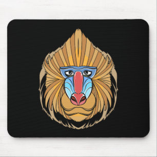 Baboon-Gesicht Halloween Gruselige Pavian Affe Mousepad