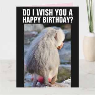 BABOON HINTERN FUNNY GEBURTSTAGSKARTEN, RED & SWOL KARTE