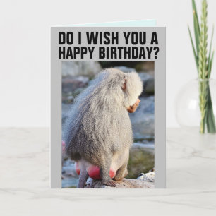 BABOON HINTERN FUNNY GEBURTSTAGSKARTEN, RED & SWOL KARTE