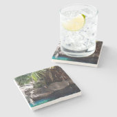 Baboon im Paradies, Stone Untersetzer (Seitenansicht)