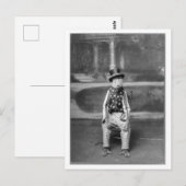 Baboon in Kleidung Vintag Postkarte (Vorne/Hinten)