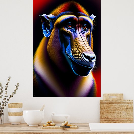 Baboon - Leinwand Art Print Poster (Küche)