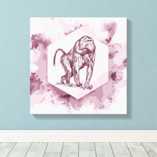 Baboon Leinwanddruck (Insitu (Holzboden))