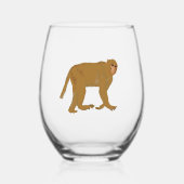Baboon monkey art weinglas ohne stiel (Vorderseite)