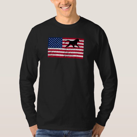 Baboon Patriotic American Flag T-Shirt (Vorderseite)