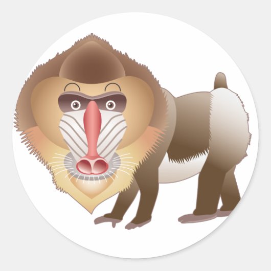 Baboon Runder Aufkleber (Vorderseite)