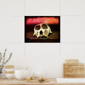 Baboon Skull Sunset Art Poster (Küche)