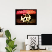 Baboon Skull Sunset Art Poster (Heimbüro)