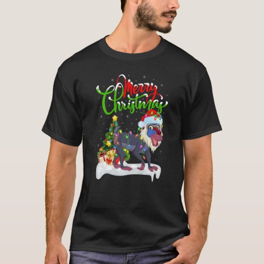 Baboon Xmas Decorations Santa Baboon Christmas T-Shirt (Vorderseite)