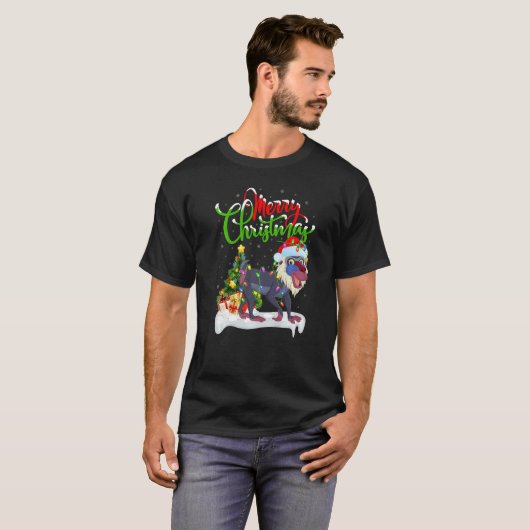 Baboon Xmas Decorations Santa Baboon Christmas T-Shirt (Vorne ganz)