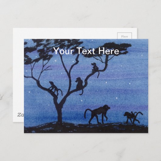 Baboons Postkarte (Vorne/Hinten)