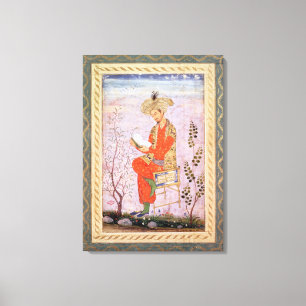 Babur Lesung, Mughal Leinwanddruck
