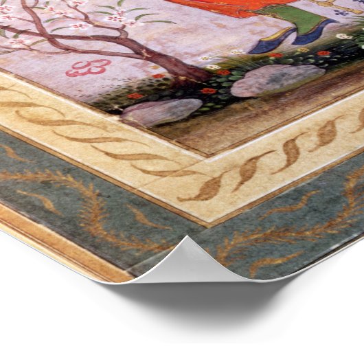 Babur Reading, Mughal Poster (Ecke)