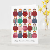 Babushka - der Tag der Frauen Karte (Gelbe Blume)