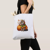 Babushka Halloween Cat Pumpkin Tasche (Von Nahem)