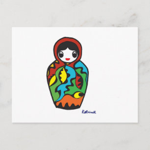 Babushka - Matryoshka Feiertagspostkarte