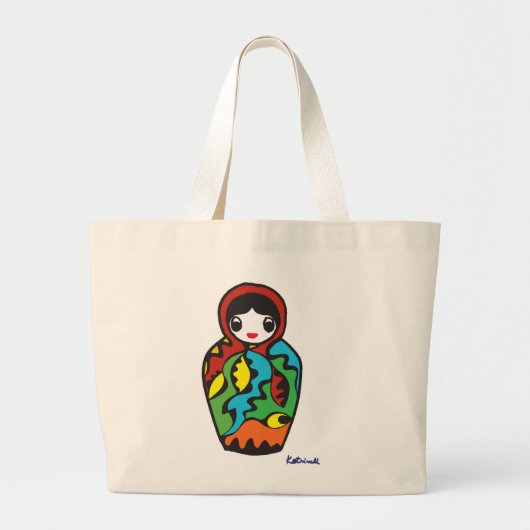 Babushka - Matryoshka Jumbo Stoffbeutel (Vorne)