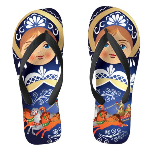 Babushka Matryoshka Russische Puppe Badesandalen (Fußbett)