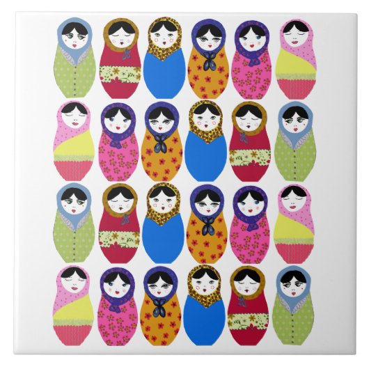 Babushka Puppe Fliese (Vorderseite)
