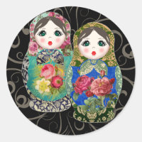 Babushka Russian Doll Colorful Bold Rose Blume 3