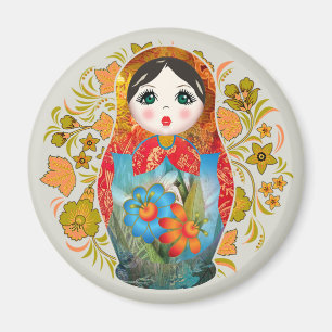 Babushka Russian Matrioshka Nesting Dolls, Magnet
