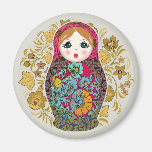 Babushka Russian Nesting Dolls Matrioshka Magnet (Vorne)