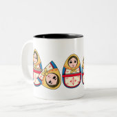 Babushka Ukrainische Nesting Dolls Tasse Kaffee (Vorderseite Links)