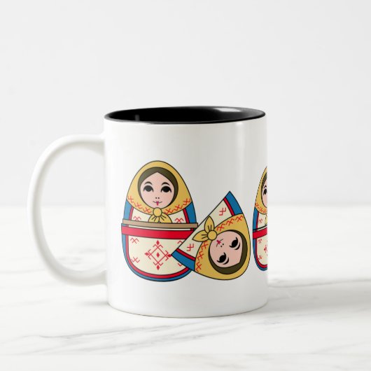 Babushka Ukrainische Nesting Dolls Tasse Kaffee (Links)
