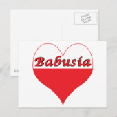 Babusia Polnisches Herz Postkarte (Vorne/Hinten)