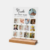 Baby 12 Monate Geburtstag FotoCollage Acrylschild (Winkel)