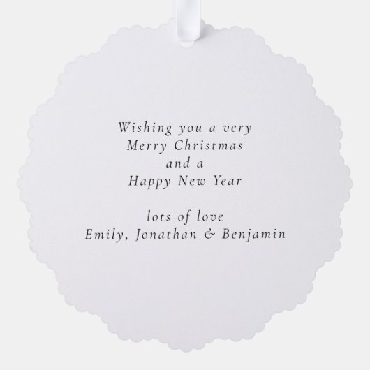 Baby 1 Christmas Birth Stats Foto Overlay Ornament Karte (Rückseite)