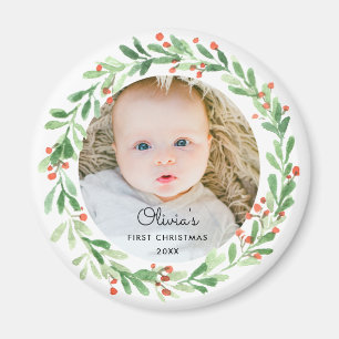Baby 1 Christmas Foto Magnet