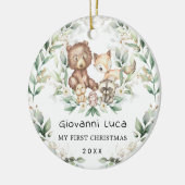 Baby 1. Erstes Weihnachtswaldlandwirt Keramik Ornament (Links)