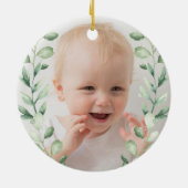 Baby 1. Erstes Weihnachtswaldlandwirt Keramik Ornament (Hinten)