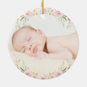 Baby 1. First Christmas Dreamy Blush Elephant Keramik Ornament (Hinten)