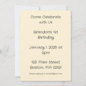 Baby 1. Geburtstag Ballon Design Einladung (Rückseite)