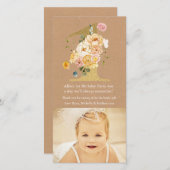 Baby 1. Geburtstag Nummer 1 Danke Foto-Karte (Vorne/Hinten)