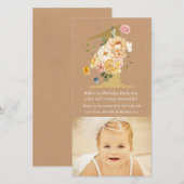 Baby 1. Geburtstag Nummer 1 Danke Foto-Karte (Vorne/Hinten)