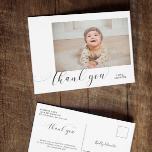 Baby 1. Geburtstag Vielen Dank für die eleganten S Postkarte