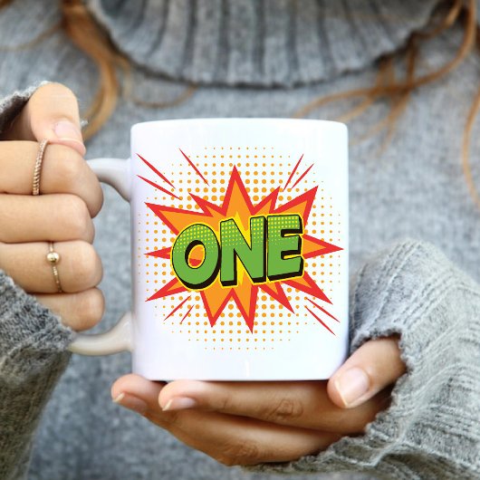 Baby 1. Geburtstag Vintages Comic Superheld-Design Kaffeetasse