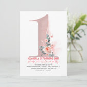 Baby-1. Geburtstags-Einladung Einladung (Stehend Vorderseite)