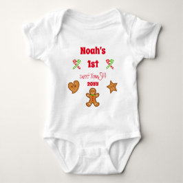 Baby 1. Sweet XmaS Gingerbread Pals Roter Text Baby Strampler