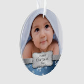 Baby-1. Weihnachten mit Schneeflocken Ornament (Vorderseite)