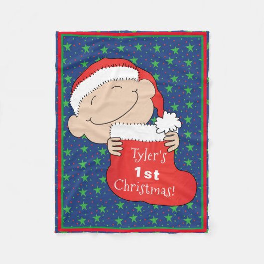 Baby 1 Weihnachten/Red Fleece Blanket (Vorderseite)