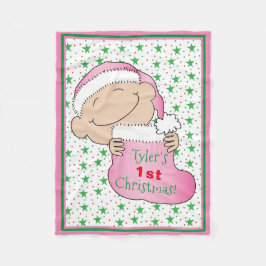 Baby 1. Weihnachten/Rosa Fleece Blanket
